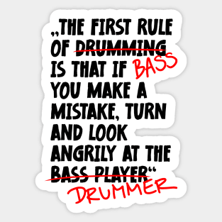 The First Rule Of Bass Player Sticker